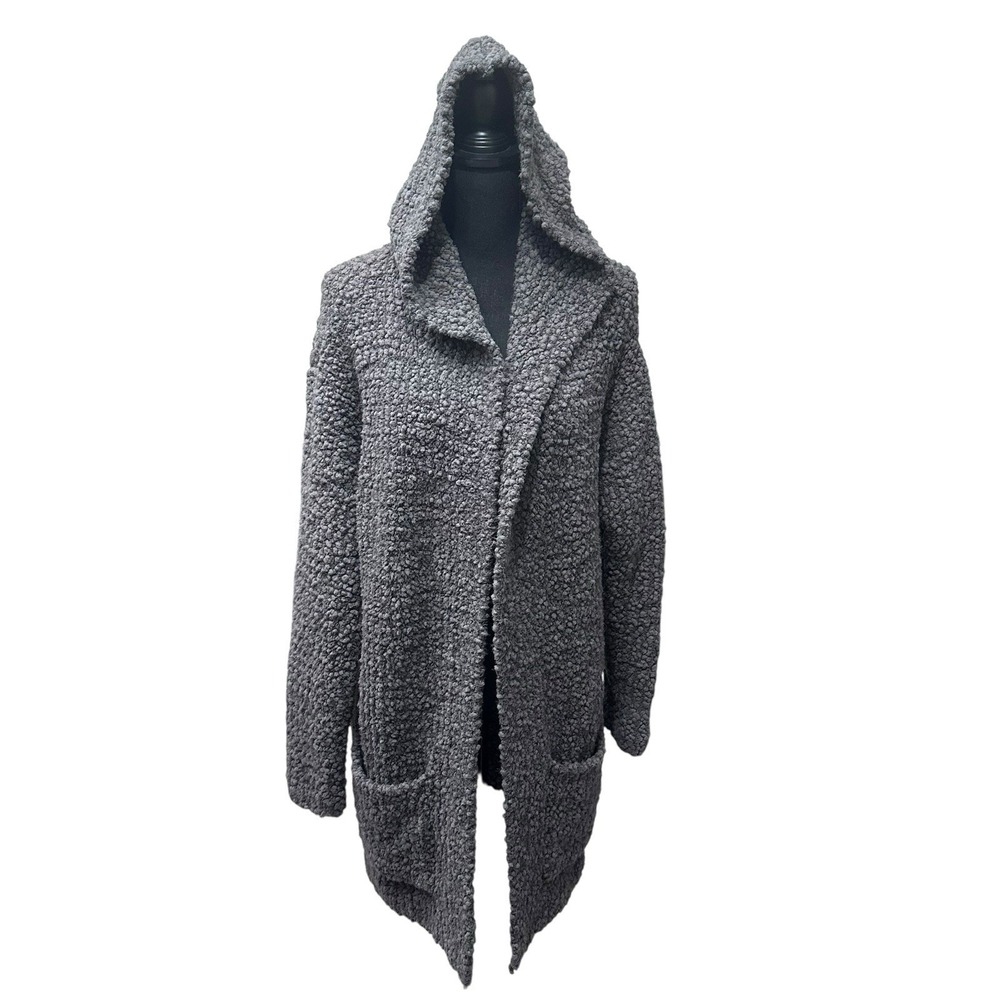 Barefoot Dreams Boucle Hooded Chunky Knit Cardigan with Pockets Women's Sz L/XL